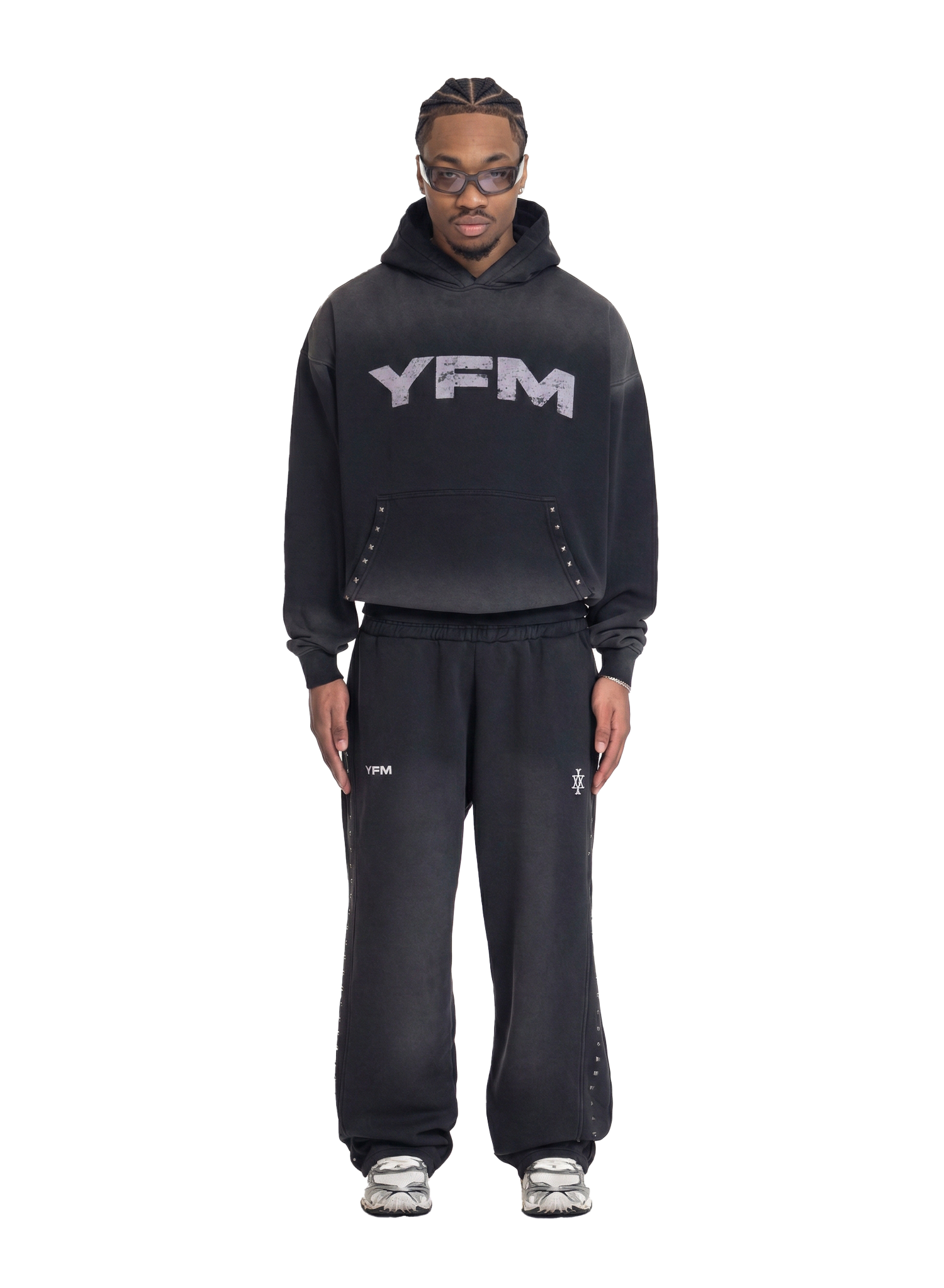 Yfm Boarder Hoodie Steel Washed