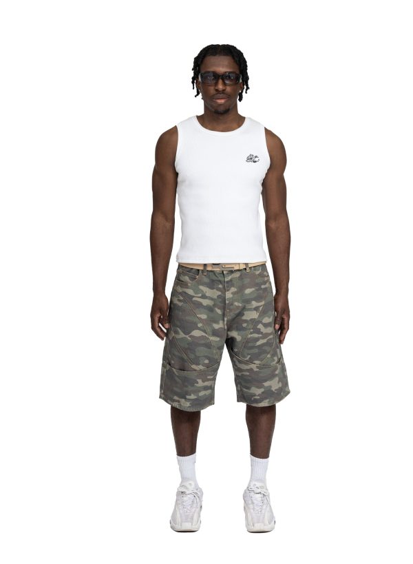 YFM Grid Tank Tops White