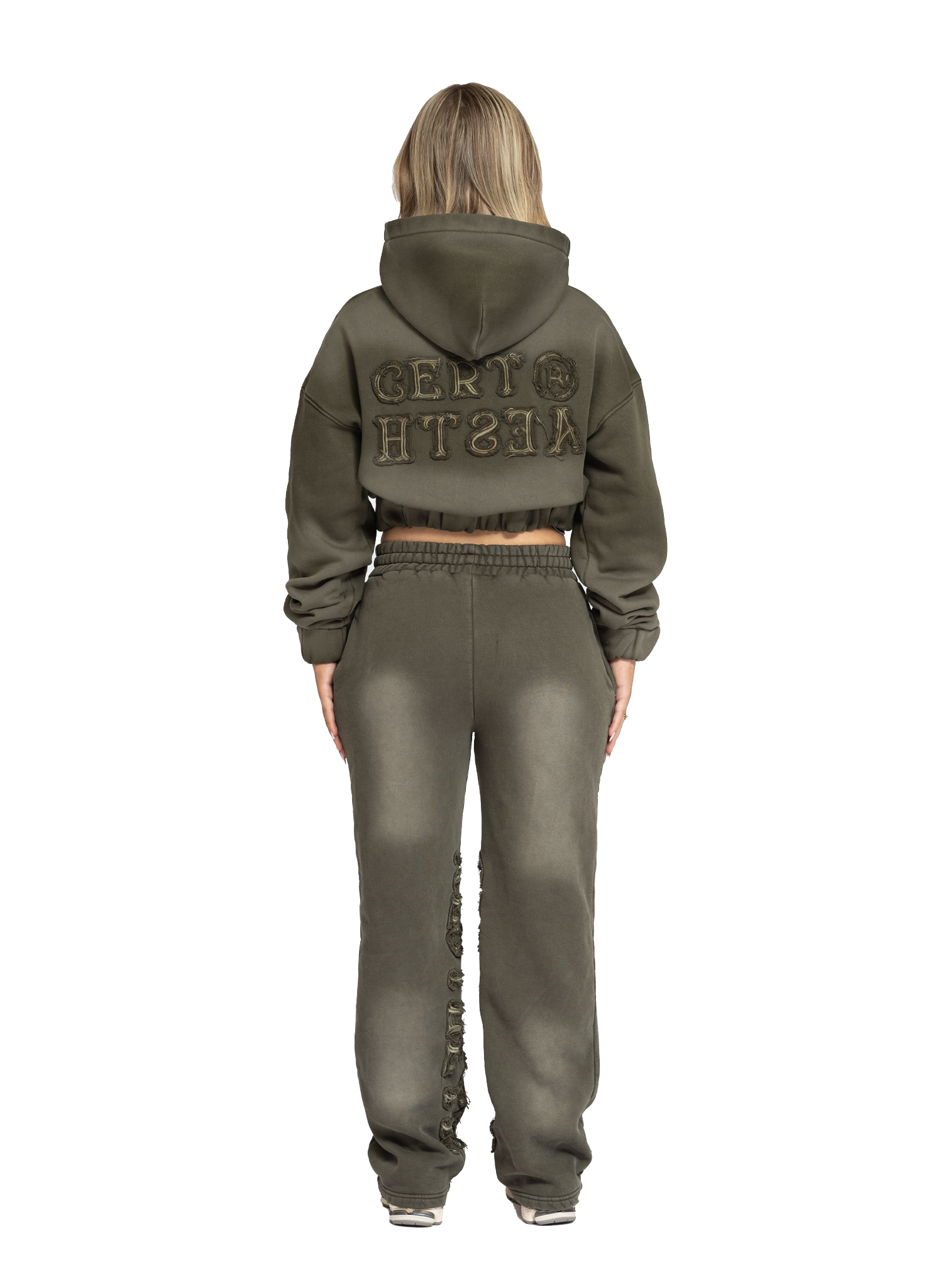 YFM Hoodie Washed Olive Women