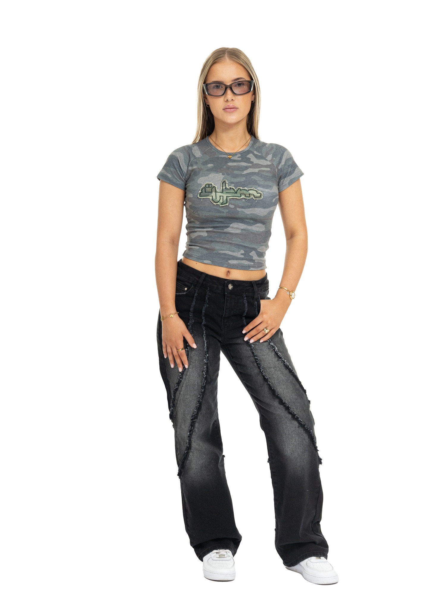YFM Scars Denim Black Women