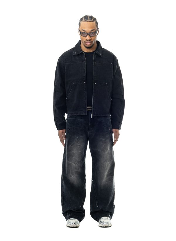 YFM Studded Denim Black
