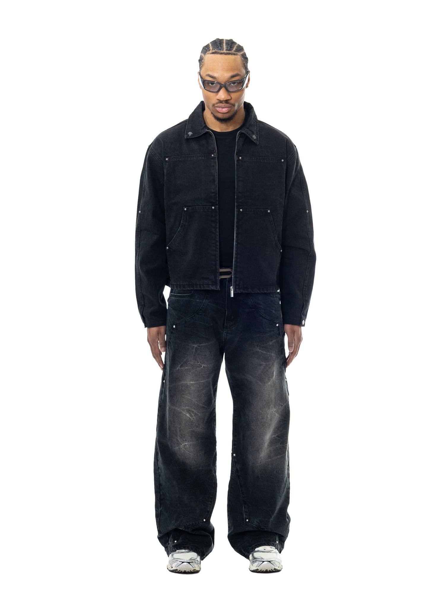YFM Studded Denim Black