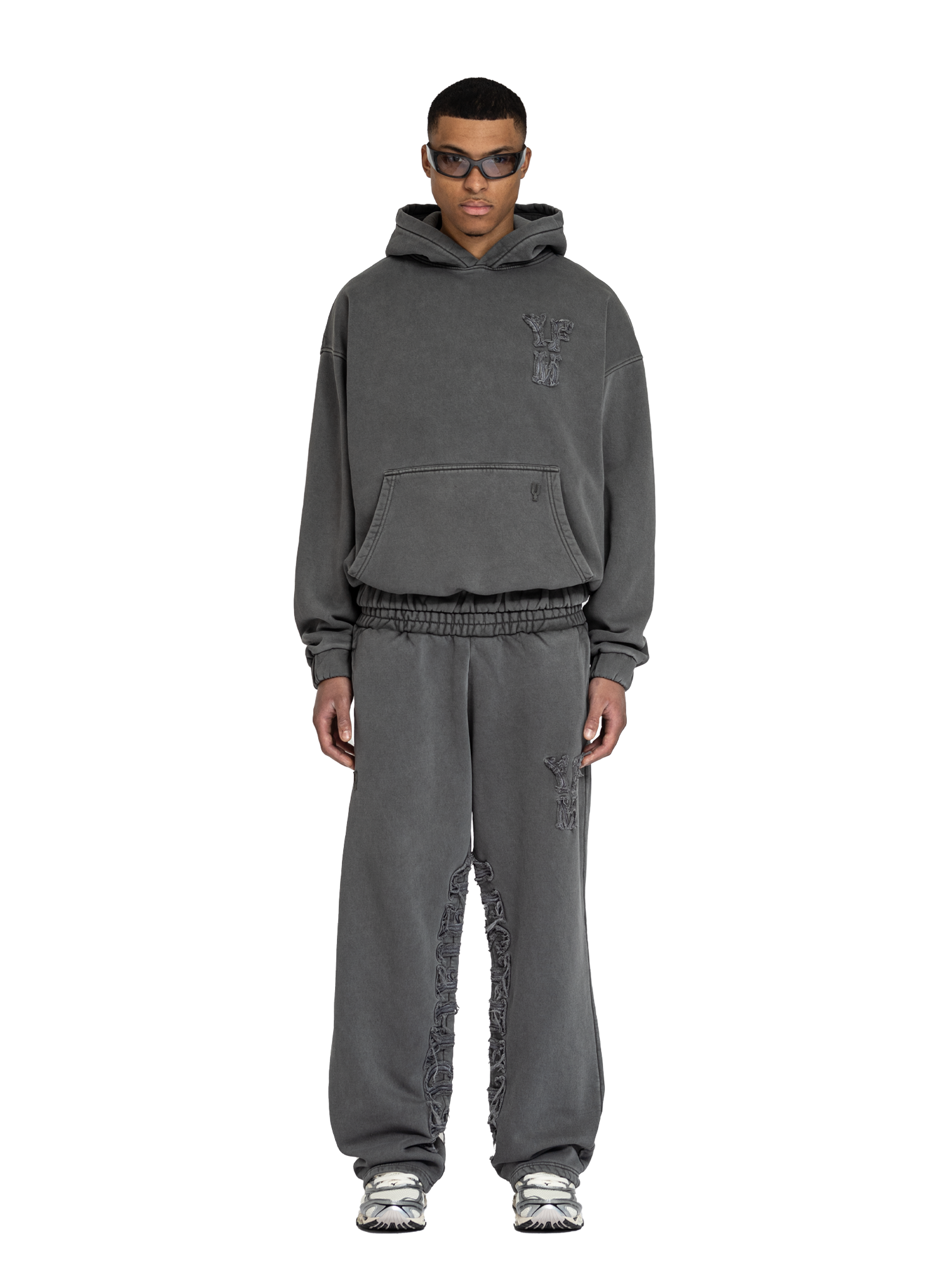 Yfm Hoodie Washed Stone Grey